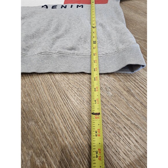 Tommy Hilfiger Denim Men's  Grey Hoodie Spell Out Flag Logo Graphic Size XL - Picture 5 of 5